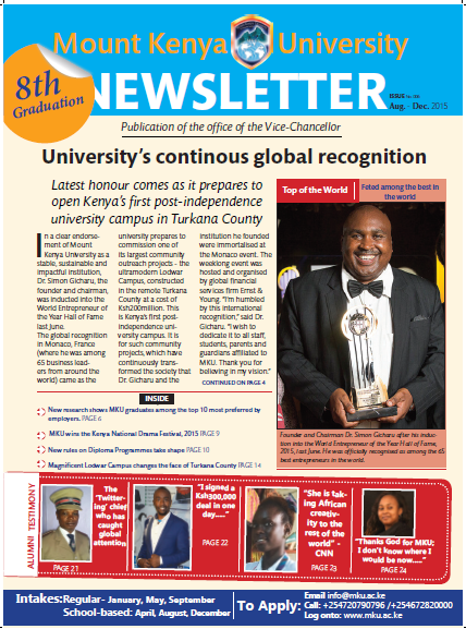 MKU Newsletter August-  Dec. 2015